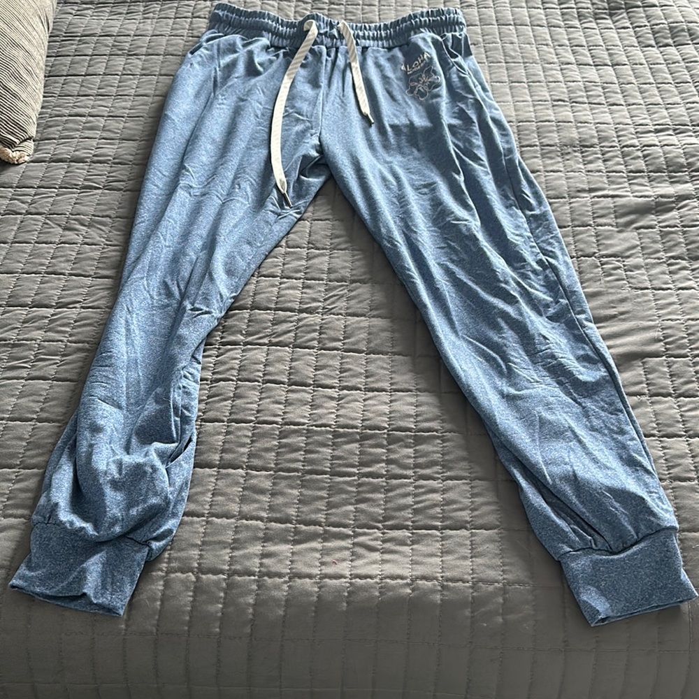 Aloha Modern. Light sweat pants, blue. Worn a couple of times.
